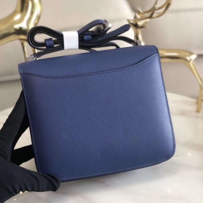 Hermes 2002 20cm Bag In Blue Brighton Evercolor Calfskin