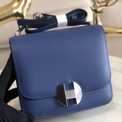 Hermes 2002 20cm Bag In Blue Brighton Evercolor Calfskin