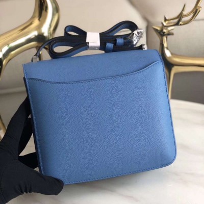 Hermes 2002 20cm Bag In Blue Paradise Evercolor Calfskin