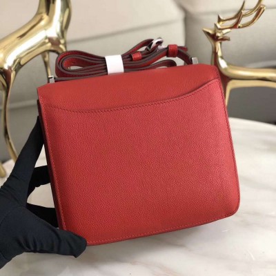 Hermes 2002 20cm Bag In Red Evercolor Calfskin