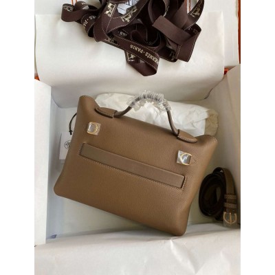 Hermes 24/24 Mini 21 Handmade Bag in Beige Weimar Evercolor Leather