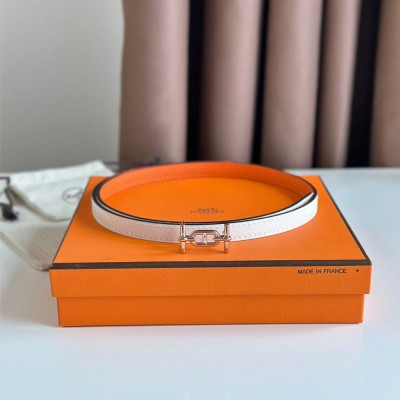 Hermes Ancre Reversible Belt 13MM in Orange Epsom Leather