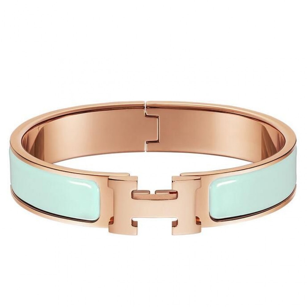 Hermes Aqua Enamel Clic H PM Bracelet