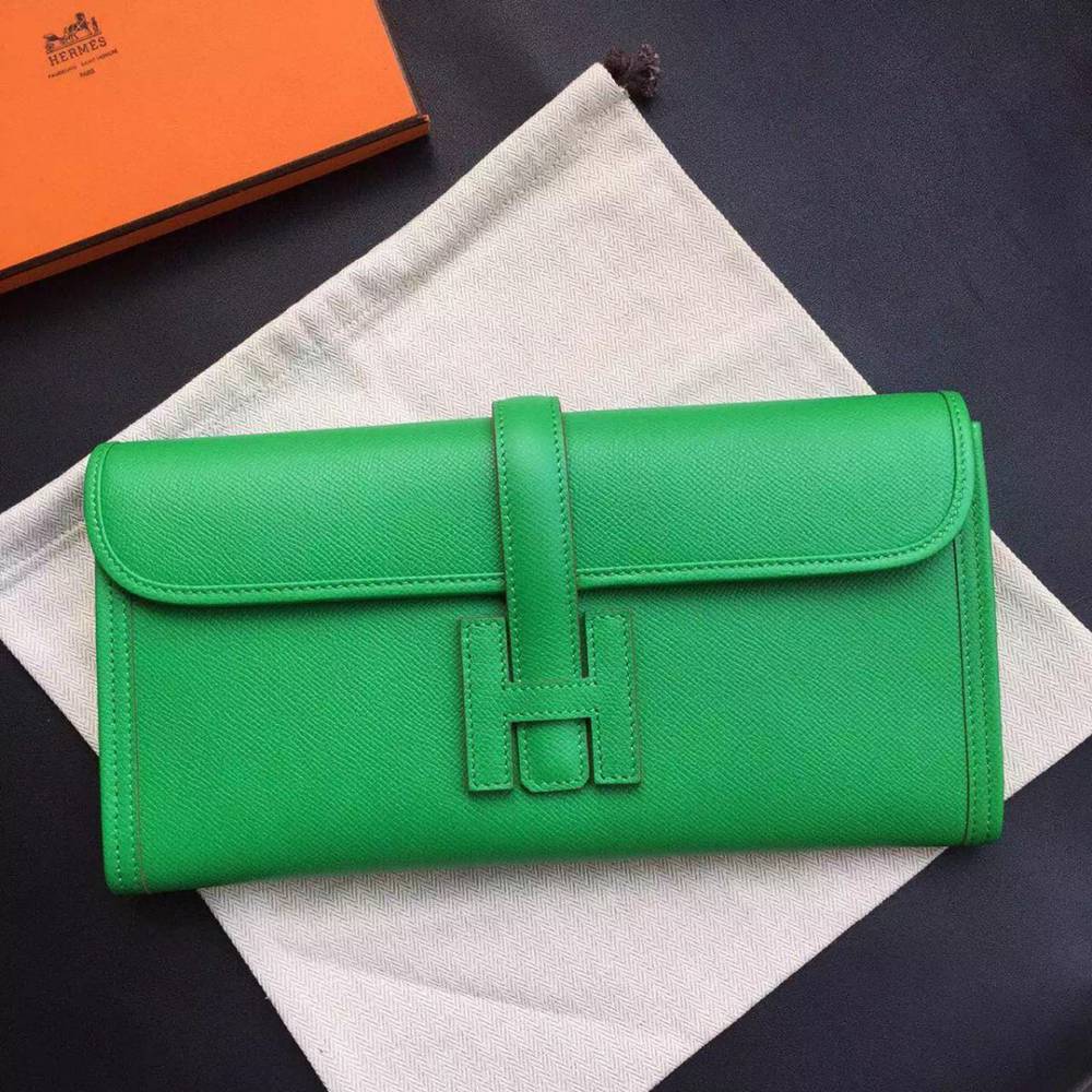 Hermes Jige Elan 29 Clutch Bag In Bamboo Epsom Calfskin