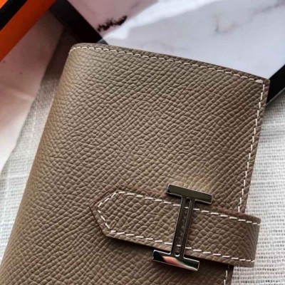 Hermes Bearn Mini Wallet In Taupe Epsom Leather