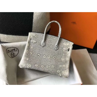 Hermes Birkin 25cm Bag In Ombre Embossed Natural Lizard