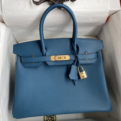 Hermes Birkin 30 Retourne Handmade Bag In Colvert Clemence Leather