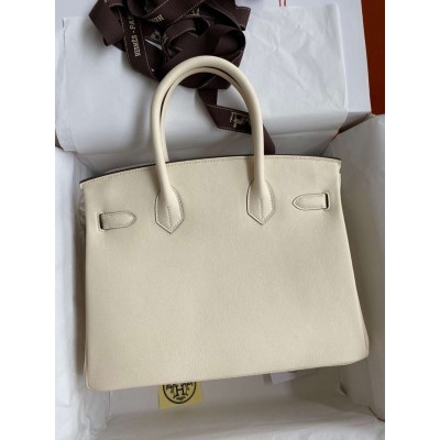 Hermes Birkin 30 Retourne Handmade Bag In Nata Swift Leather