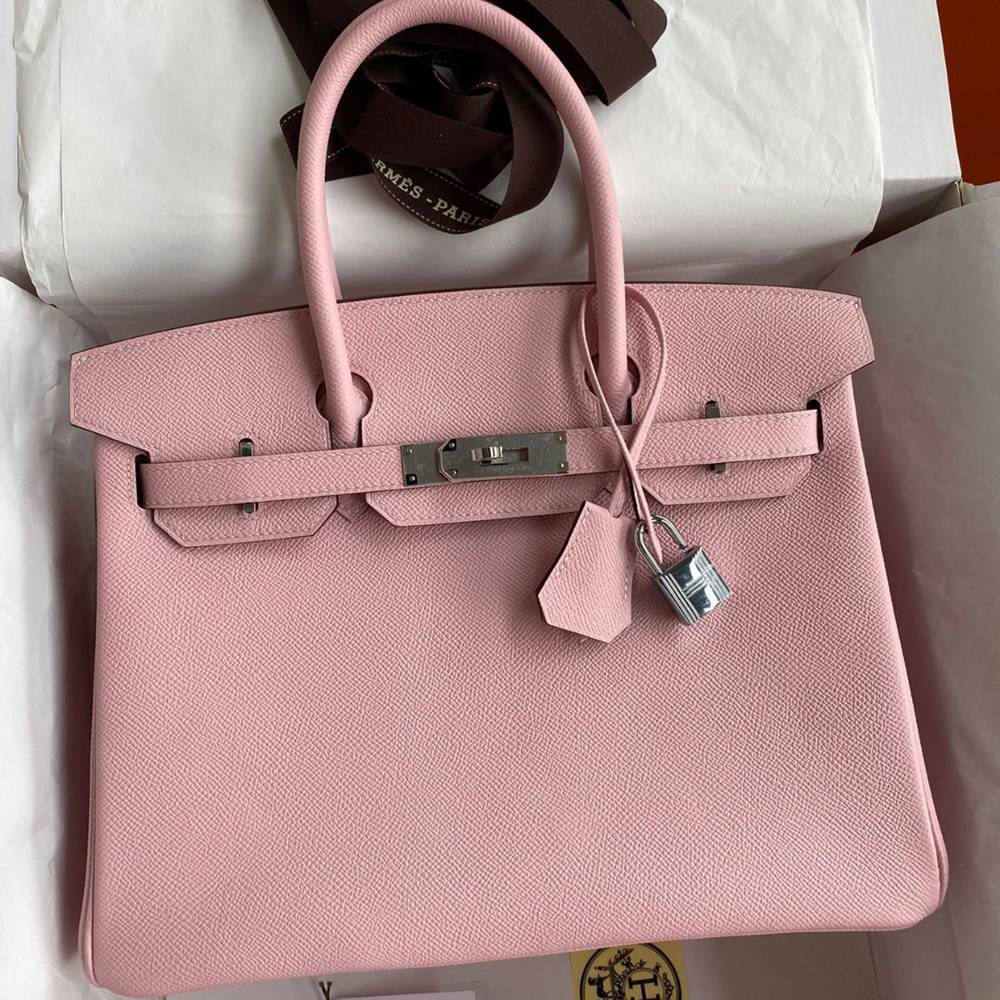 Hermes Birkin 30 Retourne Handmade Bag In Rose Sakura Epsom Calfskin