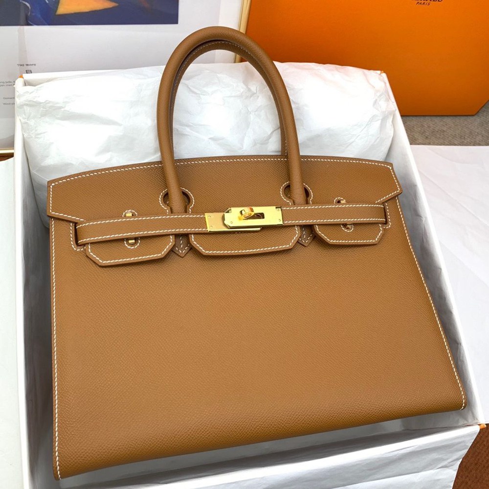 Hermes Birkin 30 Sellier Handmade Bag In Gold Epsom Calfskin