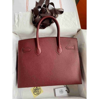 Hermes Birkin 30 Sellier Handmade Bag in Rouge H Epsom Calfskin