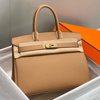 Hermes Birkin 30cm Bag In Chai Clemence Leather GHW