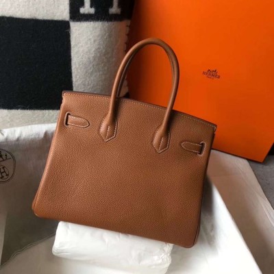 Hermes Birkin 30cm Bag In Gold Clemence Leather GHW