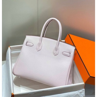 Hermes Birkin 30cm Bag In Mauve Pale Clemence Leather PHW