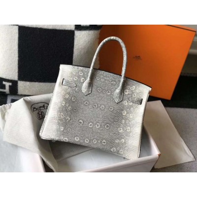 Hermes Birkin 30cm Bag In Ombre Embossed Natural Lizard