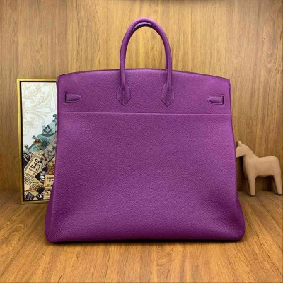 Hermes Birkin HAC 50 Handmade Bag in Anemone Clemence Leather