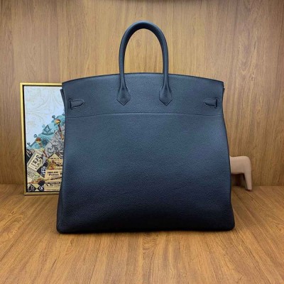 Hermes Birkin HAC 50 Handmade Bag in Black Clemence Leather