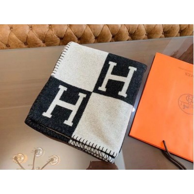 Hermes Black Avalon Throw Blanket