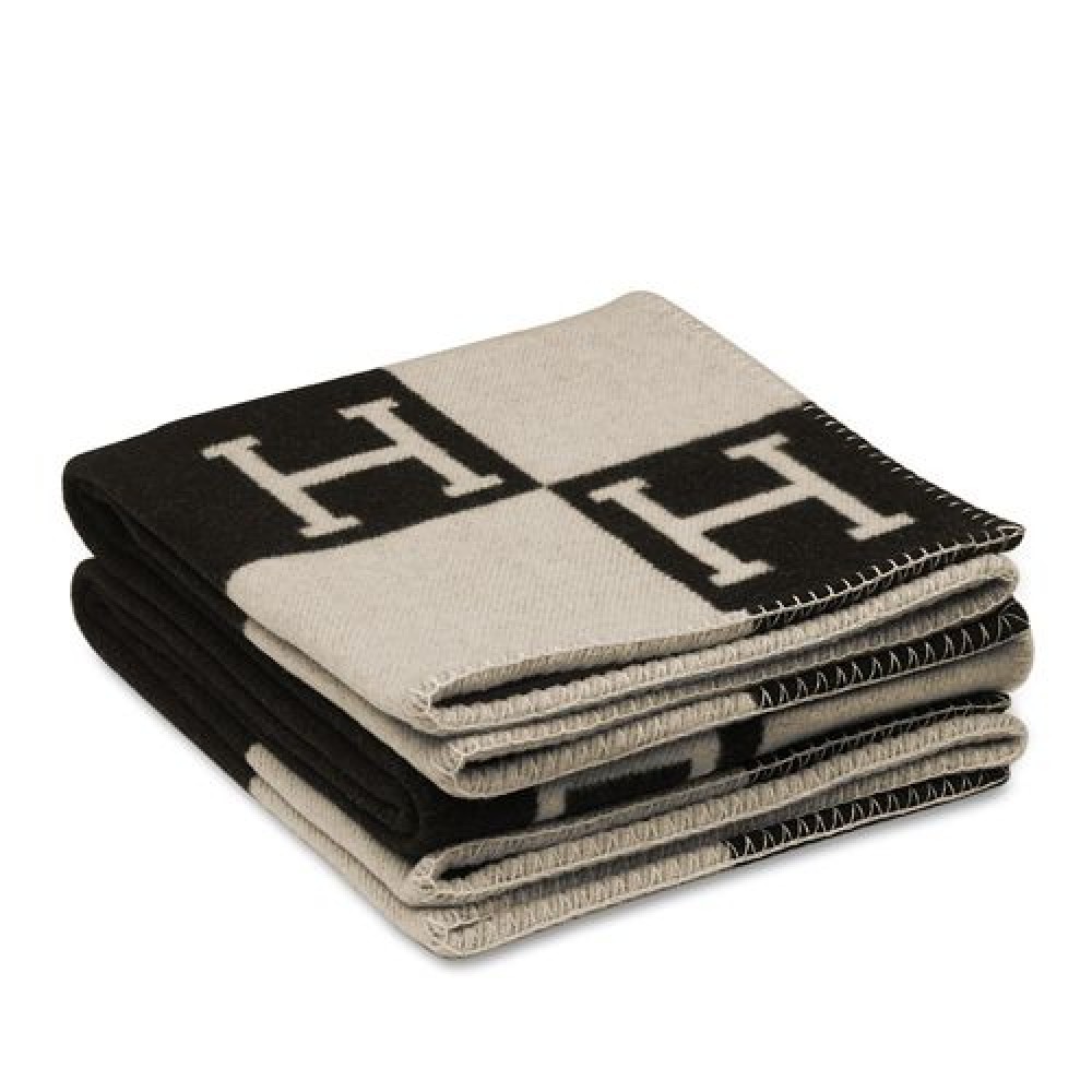 Hermes Black Avalon Throw Blanket