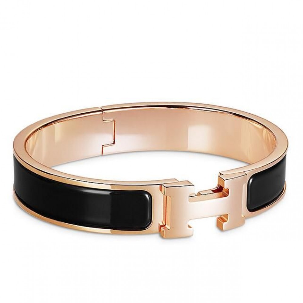 Hermes Black Enamel Clic H PM Bracelet