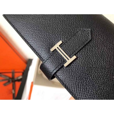 Hermes Black Epsom Bearn Gusset Wallet