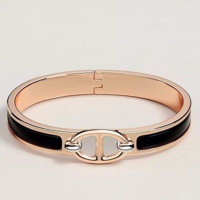 Hermes Black Mini Clic Chaine d Ancre Bracelet