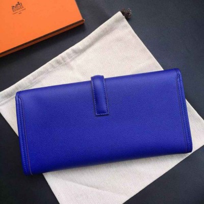 Hermes Jige Elan 29 Clutch Bag In Blue Electric Epsom Calfskin