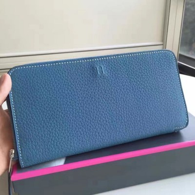 Hermes Blue Jean Azap Zipped Wallet