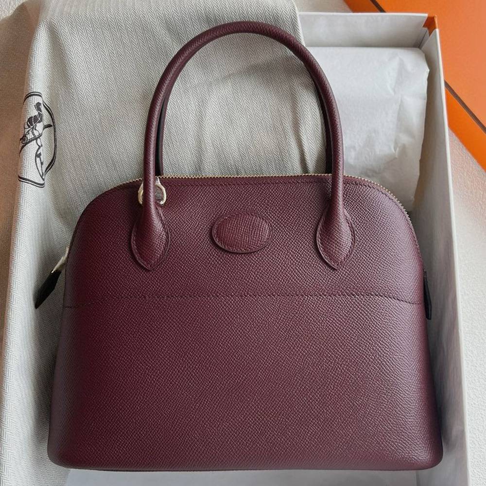 Hermes Bolide 1923 25 Handmade Bag in Bordeaux Epsom Calfskin