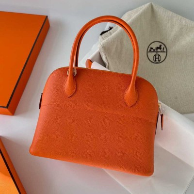 Hermes Bolide 1923 27 Handmade Bag In Orange Epsom Calfskin