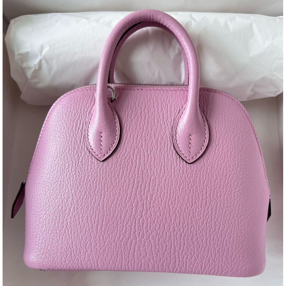 Hermes Bolide 1923 Mini Handmade Bag In Mauve Sylvestre Chevre Mysore Leather