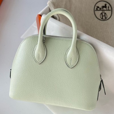 Hermes Bolide 1923 Mini Handmade Bag In Vert Fizz Chevre Mysore Leather