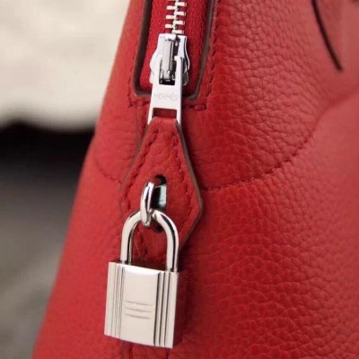 Hermes Bolide 31 Handmade Bag In Red Clemence Leather