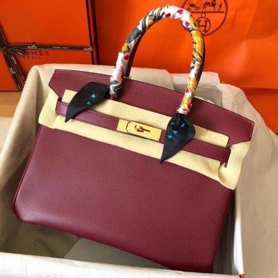 Hermes Birkin 30 Handmade Bag In Bordeaux Epsom Leather