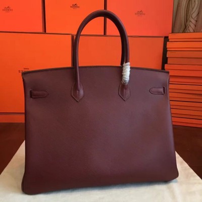 Hermes Birkin 40 Handmade Bag In Bordeaux Epsom Leather