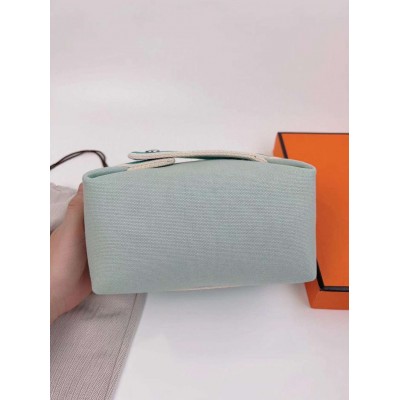 Hermes Bride-a-Brac Large Case in Light Green Canvas