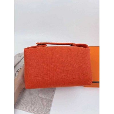 Hermes Bride-a-Brac Large Case in Orange Canvas