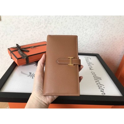 Hermes Brown Epsom Bearn Gusset Wallet