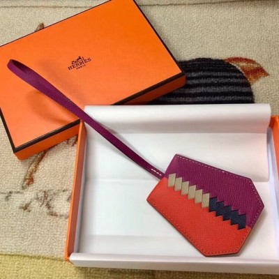 Hermes Clochette Cles Grand Tressage Charm In Orange/Purple