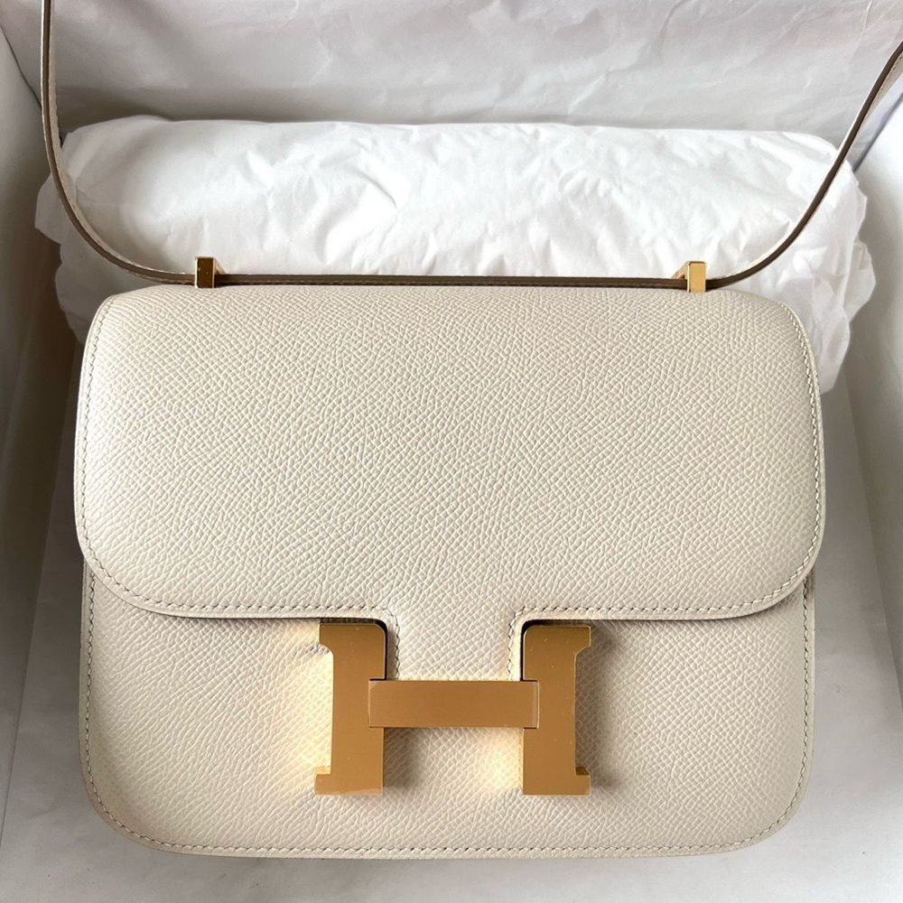 Hermes Constance 1-18 Mirror Bag In Nata Epsom Calfskin