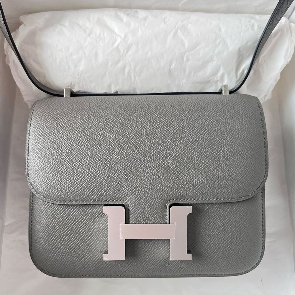 Hermes Constance 18 Handmade Bag In Gris Meyer Epsom Calfskin