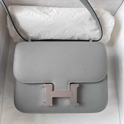 Hermes Constance 18 Handmade Bag in Gris Mouette Epsom Calfskin