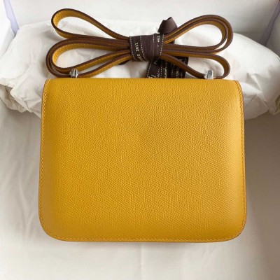 Hermes Constance 18 Handmade Bag In Jaune Ambre Epsom Calfskin