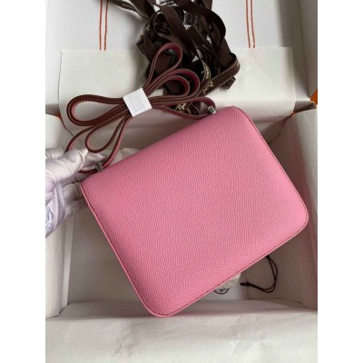 Hermes Constance 18 Handmade Bag In Pink Epsom Calfskin