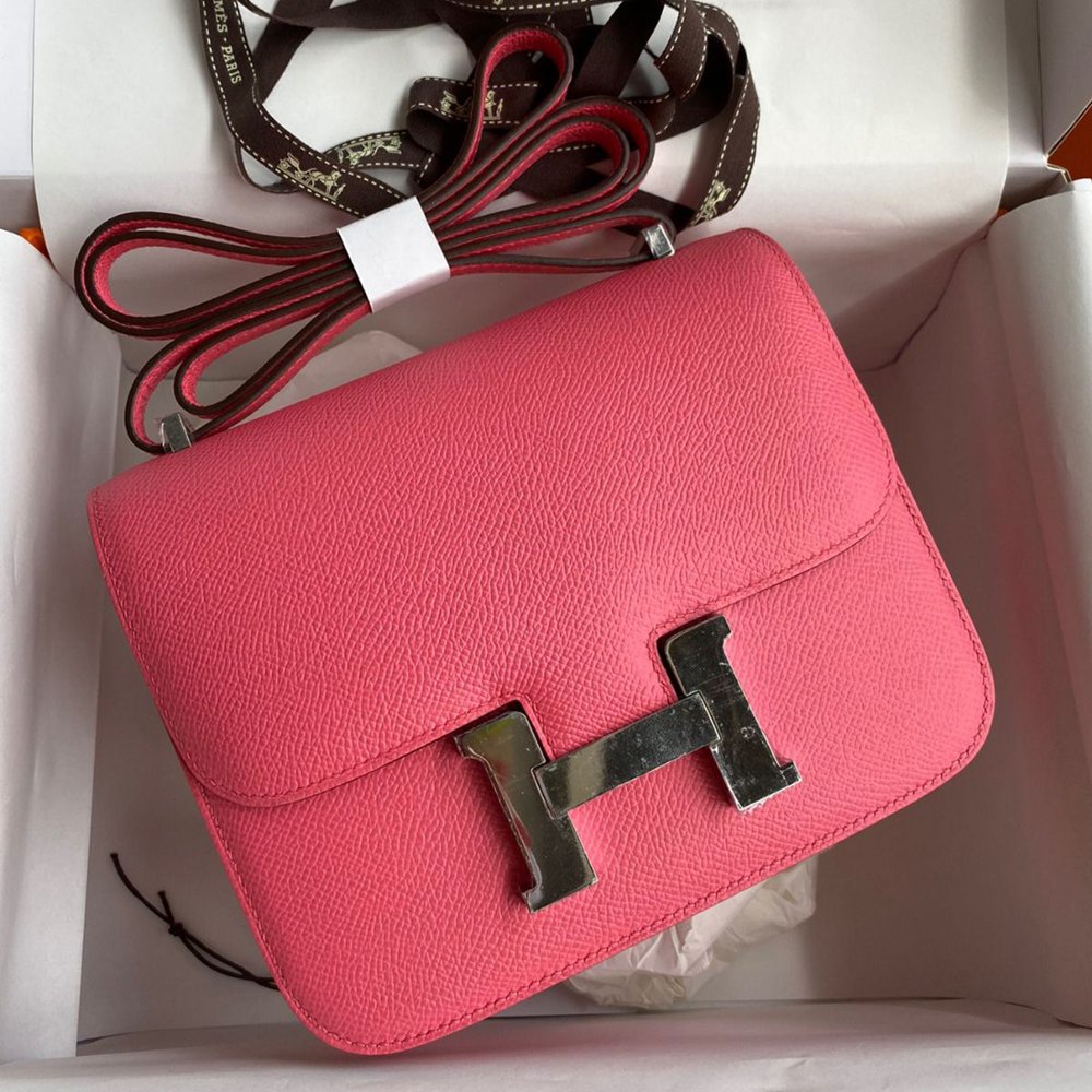 Hermes Constance 18 Handmade Bag In Rose Lipstick Epsom Calfskin