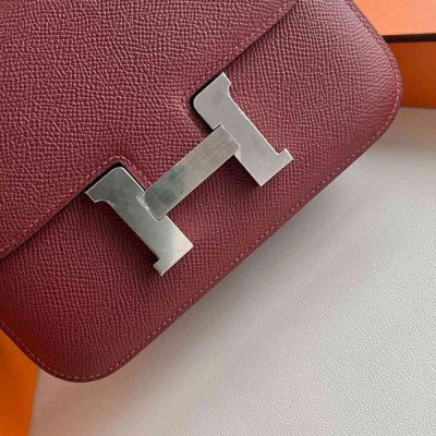 Hermes Constance 18 Handmade Bag in Rouge H Epsom Calfskin