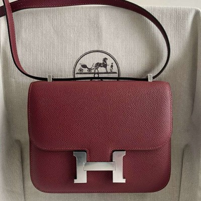 Hermes Constance 18 Handmade Bag in Rouge H Epsom Calfskin