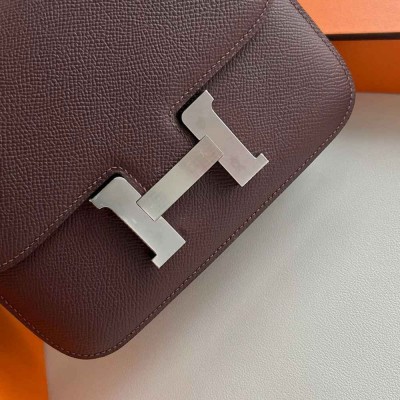 Hermes Constance 18 Handmade Bag in Rouge Sellier Epsom Calfskin