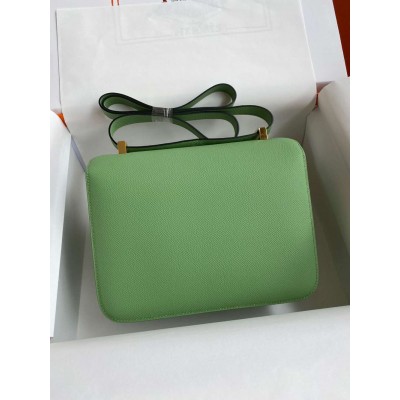 Hermes Constance 18 Handmade Bag In Vert Criquet Epsom Calfskin