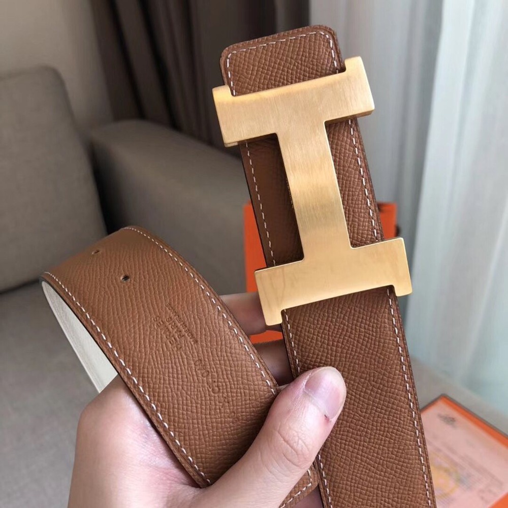 Hermes Constance 2 Belt Buckle & Brown/White Epsom 42MM Strap